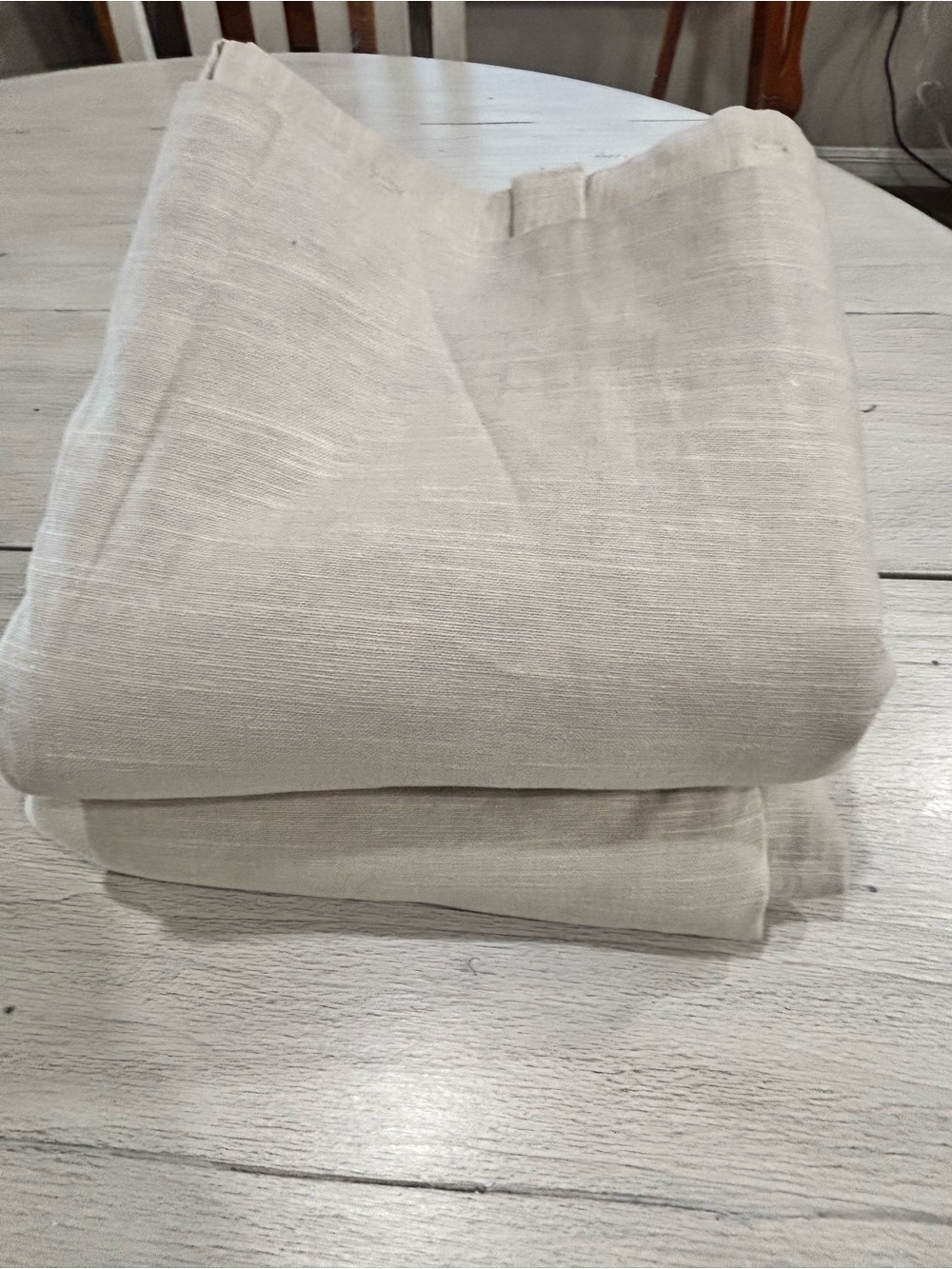 POTTERY BARN KIDS Set Of 2 Natural LINEN BLEND EVELYN Blackout Curtains 44”X84”.